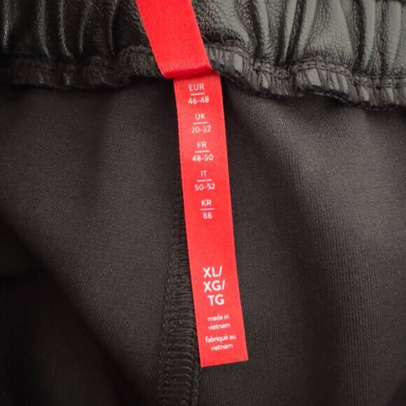 SPANX Faux Leather Jogger Pants High Waist Ruched Goth Y2K Black Women's XL - Picture 14 of 16